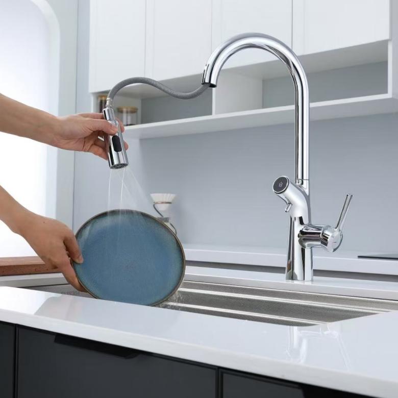 Digital Display Pull-Out Faucet with Built-in Water Purifier